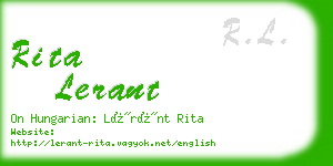 rita lerant business card